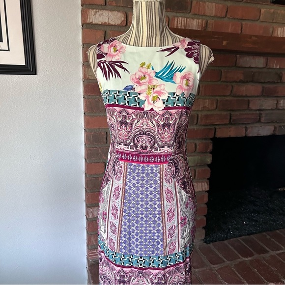 Etro Floral Paisley Print Sleeveless Midi Dress Sz 6 - Picture 2 of 10